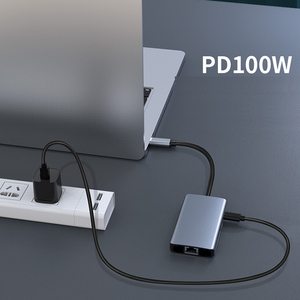 USB 3.0 Type-C集线器4K，适用于HDMI便携式PD快速充电标清/tf卡读卡器RJ45以太网扩展坞，适用于Macbook Air - Product Image 5