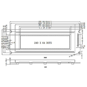 5,4 "180*65MM 240*64 240 X64 RA6963 Paralleles Grafikmatrix-LCD-Modul Anzeige bildschirm Unterstützung Serielle SPI mit LED-Hintergrund beleuchtung - Product Image 5