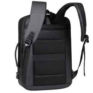 Remoid15.6インチ拡張可能ラップトップバックパック防水PUレザーマルチポケットデイパック低<span class=keywords><strong>moq</strong></span>カスタマーロゴスクールバッグUSB付き
