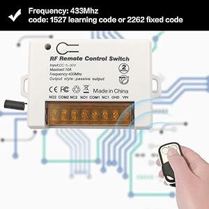 High Grade 10A <strong>Relay</strong> Module with RF Remote <strong>Control</strong> Switch Smart <strong>Wireless</strong> Switch for Home Use Fixed Code - Product Image 4