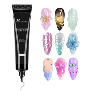 15ml 3D heykel jel Carve tırnak jeli katı kullanımı kolay tırnak jeli lehçe gerek fırça takı gravür tırnak tutkal