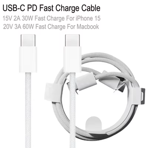 איכות גבוהה הסיטונאי 60w 20w 2.1a <span class=keywords><strong>usb</strong></span> מהיר טעינה של כבל מטען עבור iPhone 15/14/13/12/11/8/7/6/rs/xs kable kable