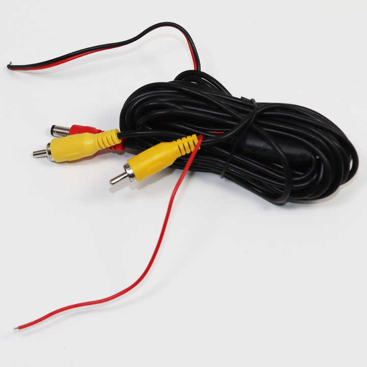 RCA Male Female Car Reverse Rear View Parking Camera Video Extension Cable Cord With Trigger Wire 6 Meters With Power Cable