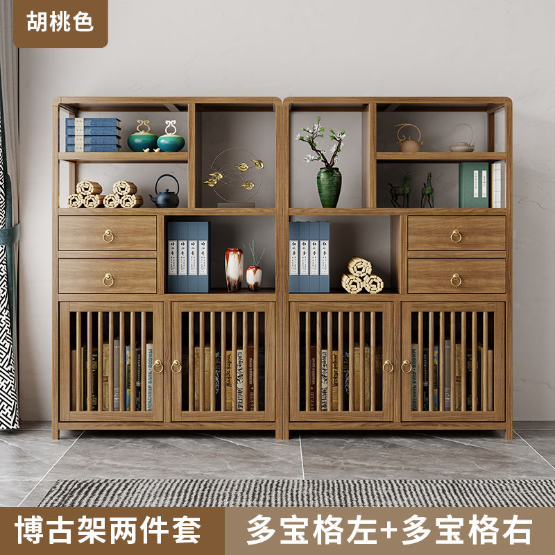 A pair of multi-compartment cabinets (left and right)