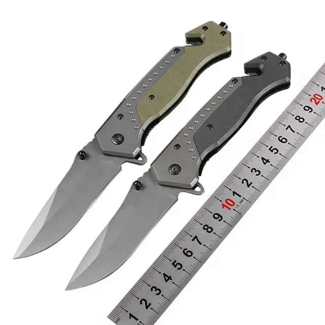 OEM Best sell Multi Funcional Verde/Preto G10 Handle Folding Pocket Knife Tactical Combat Survival Knife