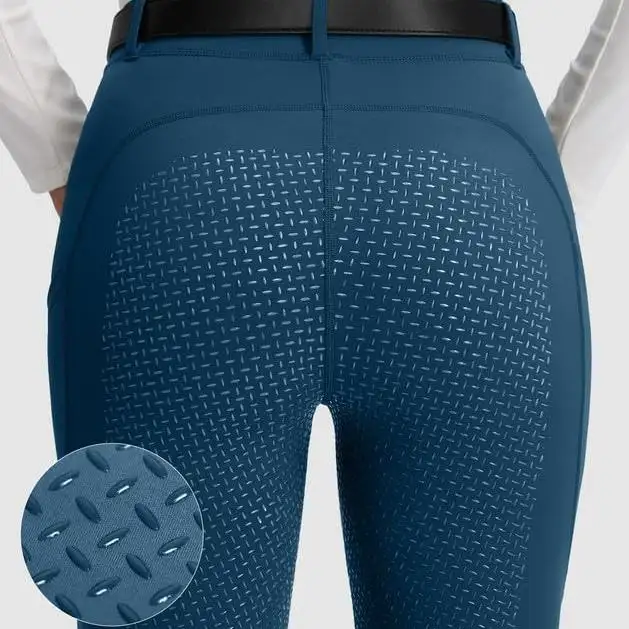 Pantalon d'équitation de sport pour filles culotte équestre en silicone à siège intégral pour enfants poches à cheval collants de scolarisation pour jeunes