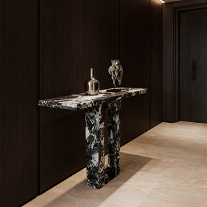 Tùy Chỉnh Hiện Đại Minimalism Sang Trọng Lối Vào Đồ Nội Thất Bằng Đá Cẩm Thạch Lối Vào Bảng Màu Đen Tự Nhiên Bằng Đá Cẩm Thạch Bảng Điều Khiển - Product Image 4