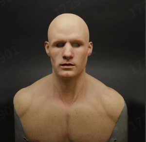 最新万圣节全头光头老人乳胶头饰Cosplay硅胶头罩硅胶面罩