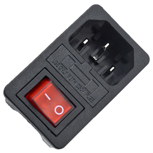 10A ช่องเสียบปลั๊กไฟ250V AC DB-14-F ปลั๊กไฟพร้อมสวิตช์โยกสีแดงและช่องใส่ฟิวส์3/4ขา KC IEC 320ช่อง C14เข้า - Product Image 4