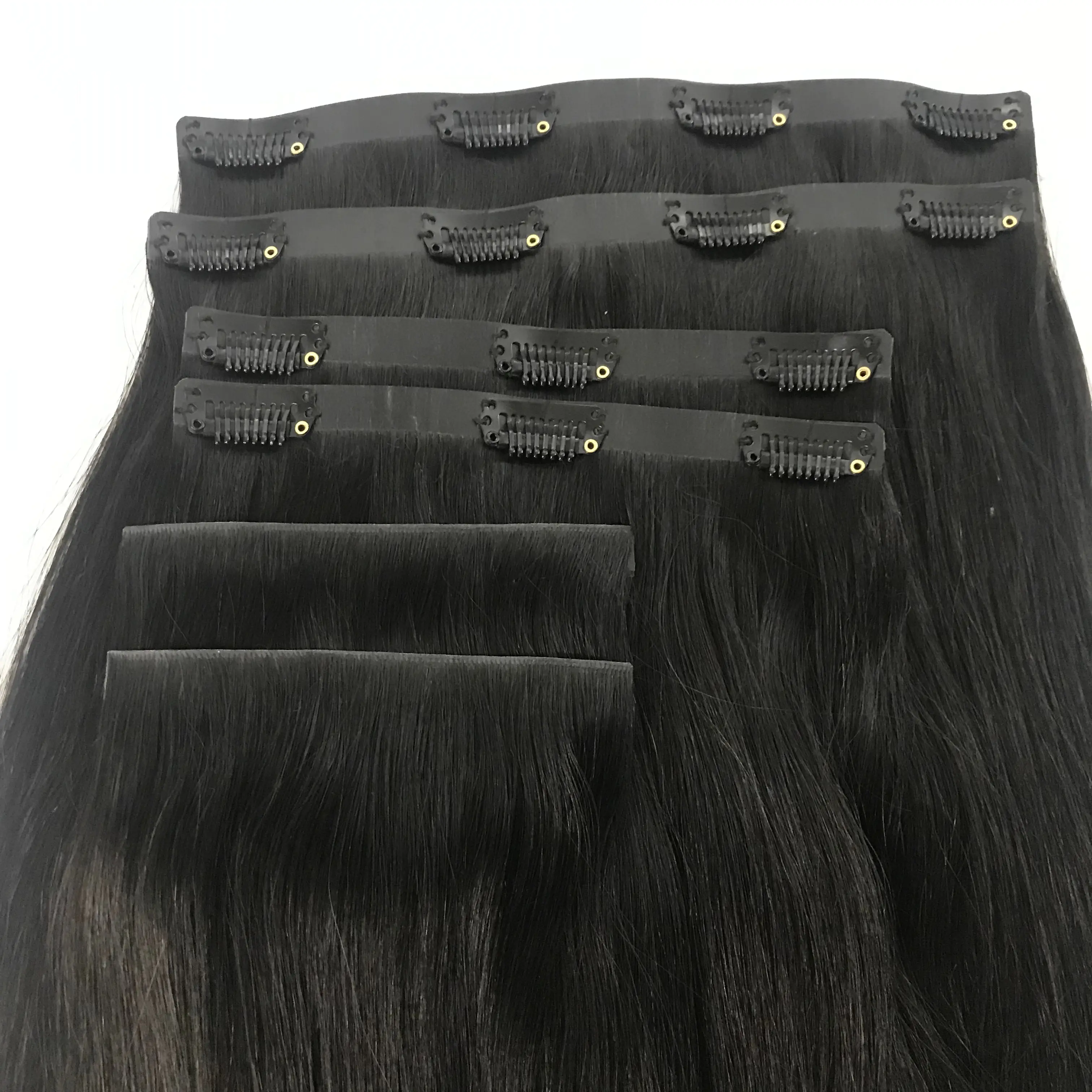 2024 vente chaude de qualité supérieure en stock clip invisible ins clips sans couture dans l'extension de cheveux naturels humain dubai moyen-orient