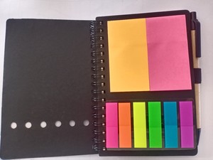 Benutzer definiertes Logo Kleines Taschenbuch Eco Kraft Paper Cover A6 Spiral block mit Stift und Haft notiz - Product Image 4
