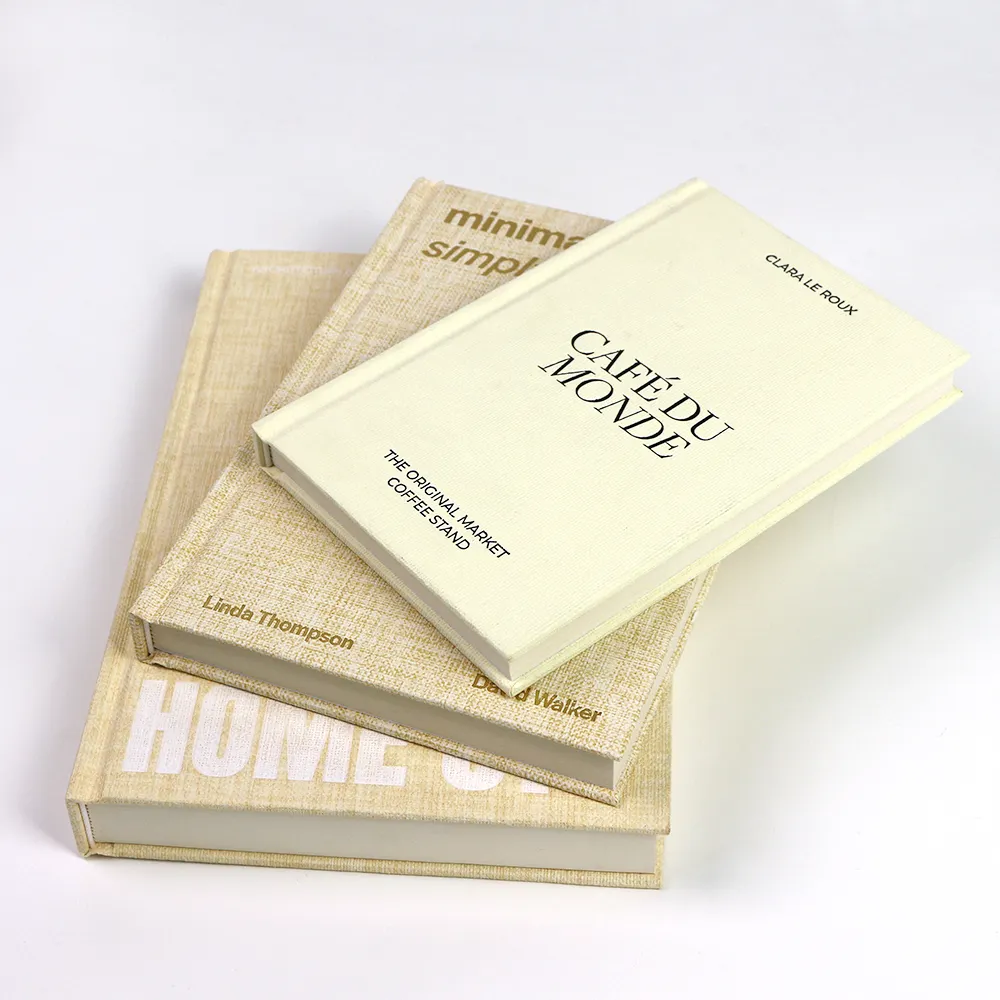 Home Decoration Fashionable Faux Books Modern Book Ends Linen Hardcover Foil Print Decorative Books