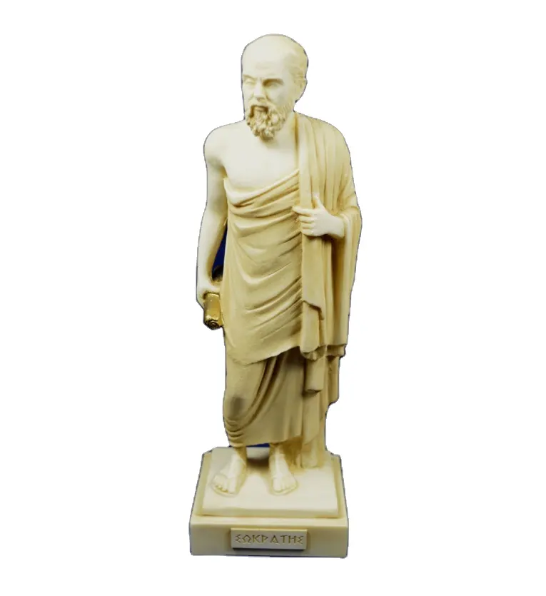 Socrate-figura de bronce de pie, busto de estatua personalizado, figura de polystone, escultura de piedra