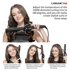 จัดการกับ Curl คลาสสิก1.5 "ดัดผมเหล็กที่ผลิตหยิกขนาดใหญ่และคลื่นนุ่มที่มีพลังคง - Product Image 6