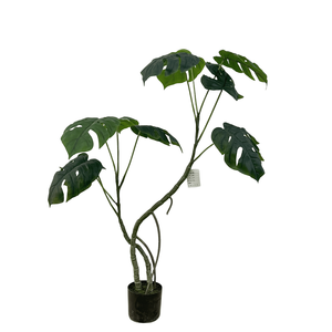 CHUANGFA 75cm 120cm 128cm人工モンステラデリシオサの木フェイクシルク屋外ヤシの木クリスマスの装飾 - Product Image 3