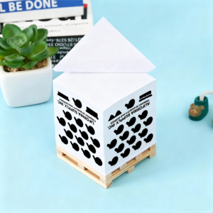 Tùy Chỉnh Kinh Doanh In Logo Notecube Bằng Gỗ Pallet Dính <span class=keywords><strong>3D</strong></span> Khối Ghi Chú Chú Ý <span class=keywords><strong>Memo</strong></span> Pad Vuông Cubes Với Pallet - Product Image 2