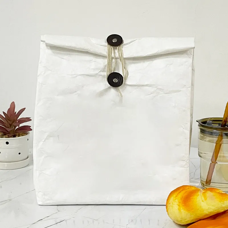 Custom Folie Bekleed Biologisch Afbreekbaar Waterdicht Wasbaar Geïsoleerde Tyvek Kraftpapier Thermische Koeler Lunch Tas