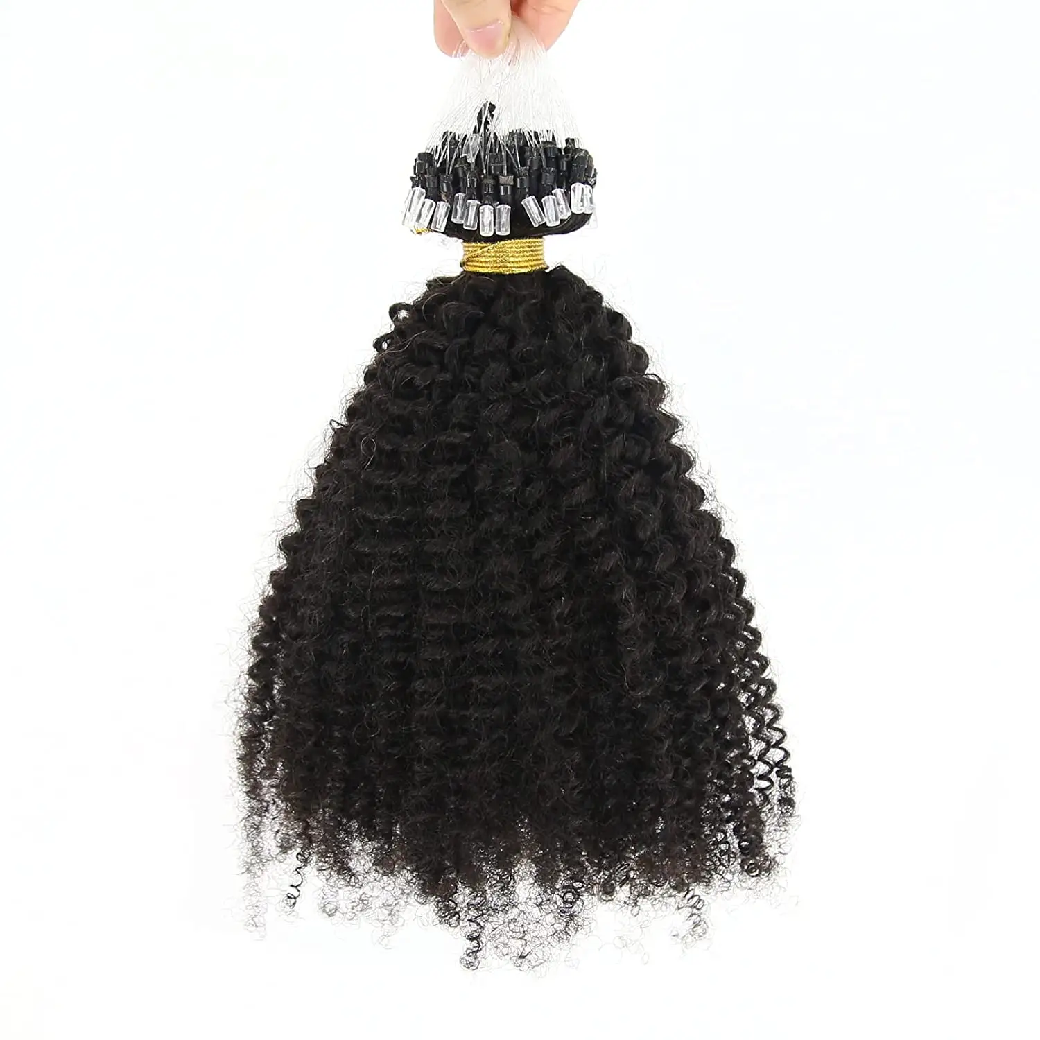 Nouveau Design de couleur naturelle crépus bouclés Micro boucle extension de cheveux pour la vente en gros