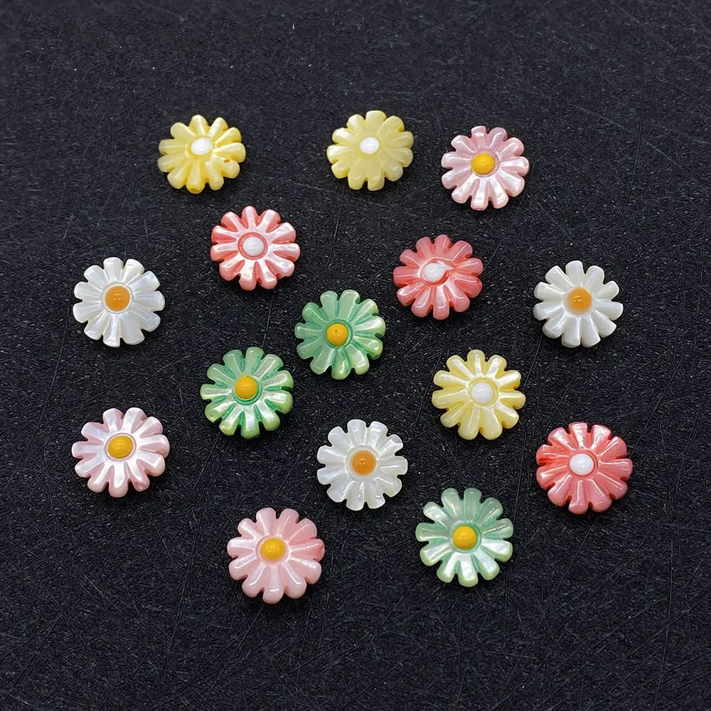 10mm 12mm fiore naturale margherita Charm madreperla Shell Beads per fare gioielli