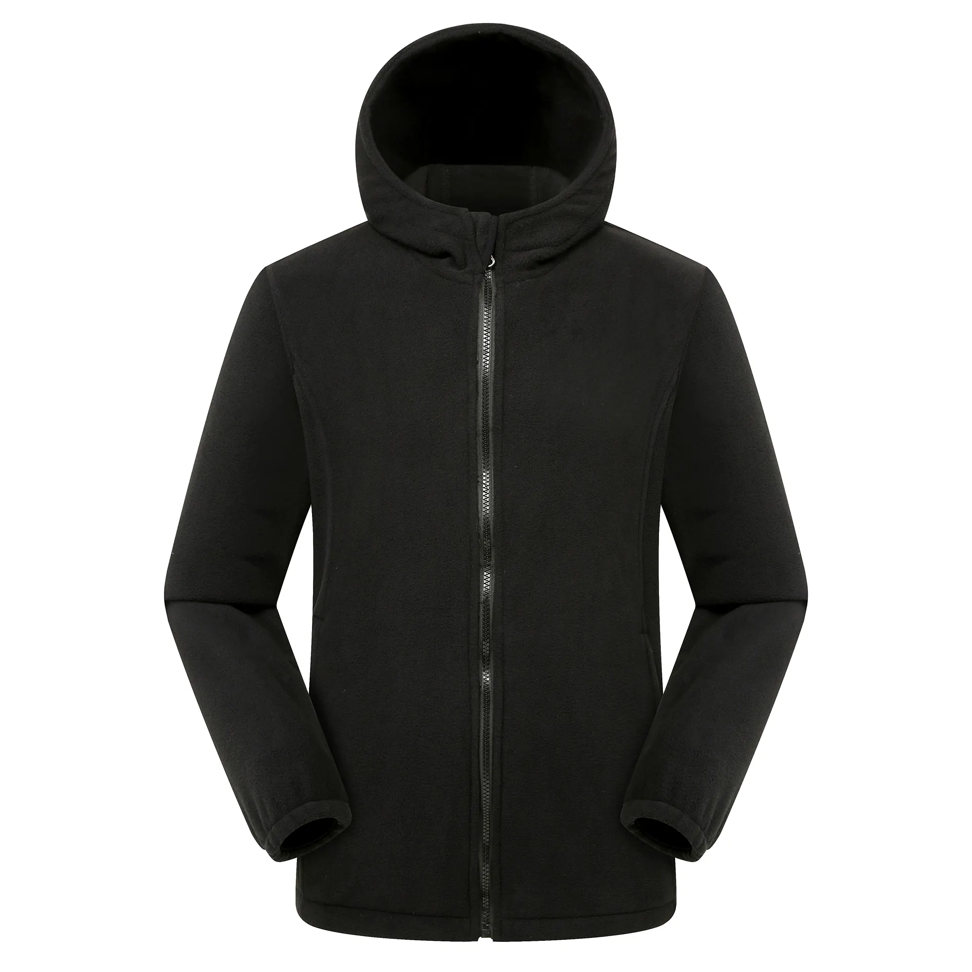 Wholesale Men's Winter 330gsm Custom Fleece Zipper Hoodie Jacket Mens Plain Blank Hoodies Men Black Cotton Poly Fleece Hoodies