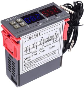 Controlador de temperatura ajustable de doble pantalla, STC-3008, DC12V/24V/ AC110-220V, con Cable de 1M - Product Image 4