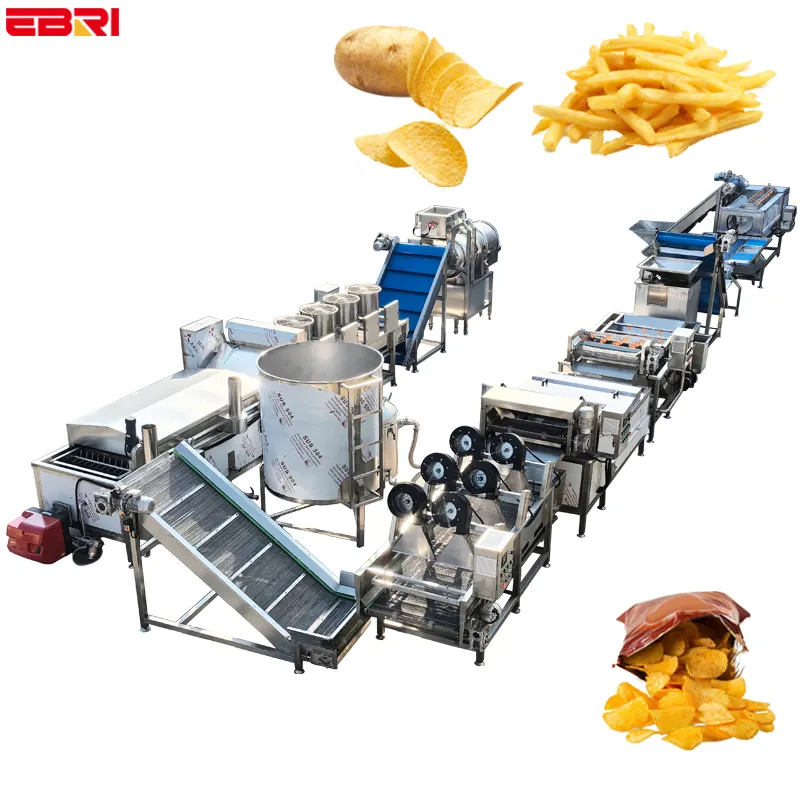 304 ligne de production de chips de pommes de terre frites entièrement automatique/machine de fabrication de frites/usine de traitement de frites surgelées