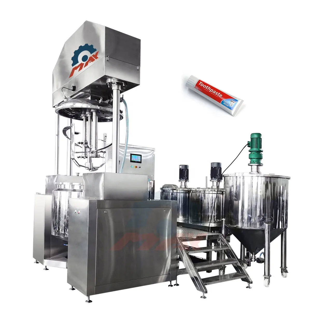 Máquina emulsionadora mezcladora al vacío para pasta de dientes con tanque de mezcla de agua y aceite homogeneizador superior 500L