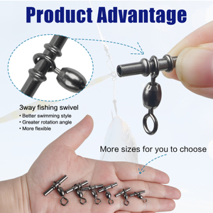 40PCS Three Way Fishing <strong>Swivels</strong> Tackles Set Cross Line T-Shape Fishing Line Connector for Saltwater Catfish Deep <strong>Drop</strong> Rigs - Product Image 4