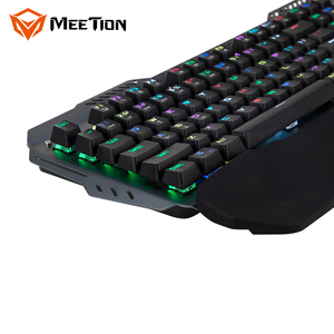 MeeTion MK20 RGB彩虹多媒体金属快速响应机械键盘，带舒适的硅胶扶手 - Product Image 4