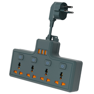 Sıcak satış 16A evrensel duvar akıllı elektrik güç şeridi uzatma ab güç şeridi Usb portları ile 4 genişleme prizler 3 USB portları - Product Image 3