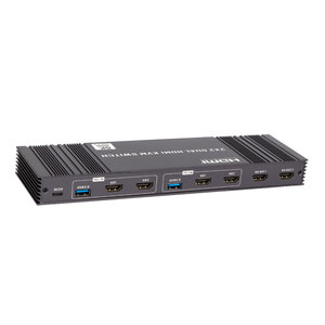 Conmutador KVM USB 3,0 8K 60HZ, HDMI dual para Macbook 2 ordenadores, compartir 1 Juego, ratón, teclado, monitor, conmutador KVM USB con mando a distancia