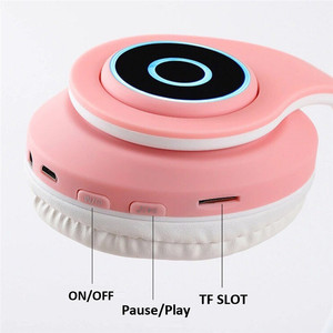 B39m LED chói Hệ thống thẻ TF dễ thương âm thanh nổi thoải mái chơi game phim Tai nghe tai mèo tai nghe Tai nghe không dây - Product Image 3