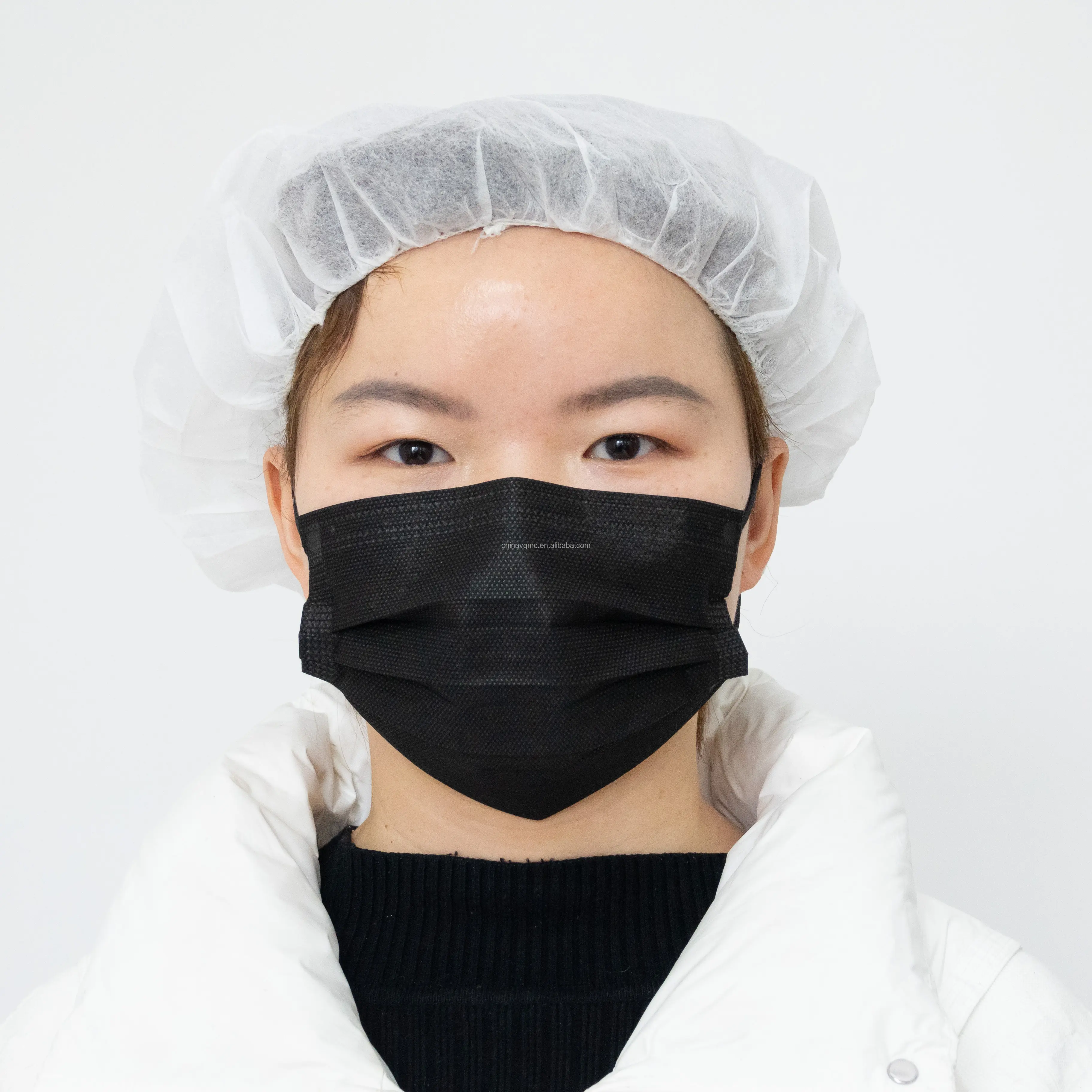 Máscara cirúrgica preta descartável não tecido 510k