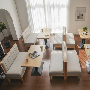 Tùy Chỉnh Trà Cửa Hàng <span class=keywords><strong>Snack</strong></span> & Món Tráng Miệng Cửa Hàng Tối Giản Rắn Gỗ Gian Hàng Khu Vực Chỗ Ngồi Nhà Hàng Bảng Và Ghế Bộ - Product Image 4