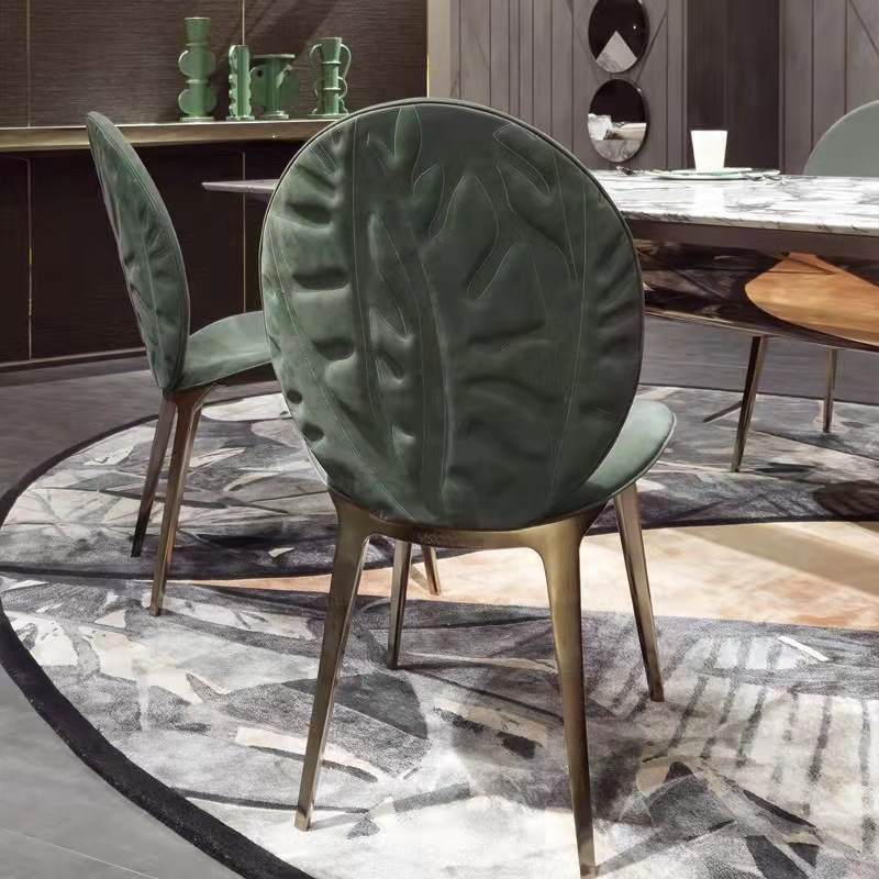 Antique design leaf styling metal frame Armrest Dining Chairs event wedding for hotel and for restaurant and for villa