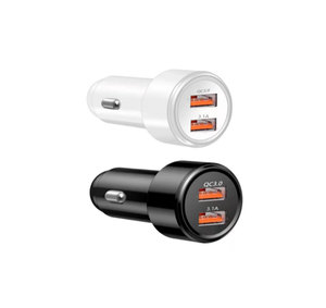 クイックチャージQC 3.0カーチャージャー12-24V電圧ダブルUSBポート電圧計アルミハウジング高速充電器QC3.0ソケット付き - Product Image 3