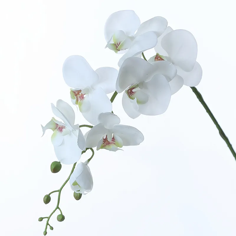Orquídea artificial grande de 7 cabezas, orquídea artificial de tallo largo, flor de boda, decoración de fábrica, gran oferta