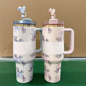 40 oz paslanmaz çelik vakum yalıtımlı Metal bardak marka H2.0 seyahat kupalar kahve 40 oz Tumbler kolu ile