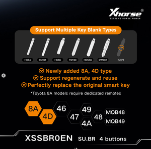 XHORSE XSSBR0EN SU.BRスタイル4ボタンXM38シリーズユニバーサルスマートキーVVDI2VVDIキープログラマーで使用 - Product Image 5