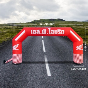 ซุ้มประตูเป่าลม Arco แบบเติมได้พร้อมไฟ LED สำหรับตกแต่งการแข่งขันกลางแจ้งโฆษณาตามสั่ง - Product Image 6