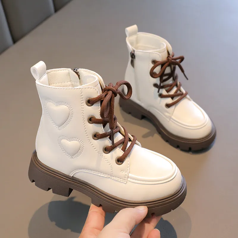 2023 New Children Shoes Boots Size 27-37 Fashion Boots Girl PU Leather Waterproof Winter Kids Casual Shoes Children Girls Boots