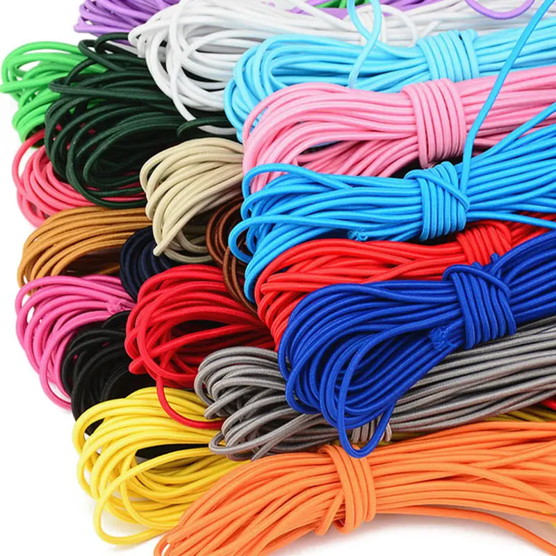 Corda de látex de borracha colorida, 3/6/15mm, alta resistência, redonda, trançada, elástica, para equipamentos esportivos, corda de bungee