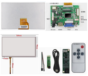 Pantalla LCD de 7 pulgadas AT070TN90 con placa AV táctil resistiva + Tarjeta de controlador + Cables - Product Image 1
