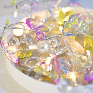 Luces de cristal LED Joyas Luces de hadas Funciona con pilas/Enchufe USB, lindas luces de cadena con temporizador remoto Fairycore Room - Product Image 5