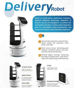 Custom Food Service <span class=keywords><strong>Robot</strong></span> App Control Commercial Delivery Robots para hotel