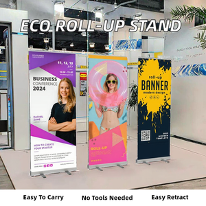 Thân thiện với môi hiển thị trong nhà <span class=keywords><strong>Roll</strong></span>-<span class=keywords><strong>up</strong></span> biểu ngữ đứng xách tay có thể thu vào khung nhôm bán buôn cho quảng cáo khuyến mãi - Product Image 3