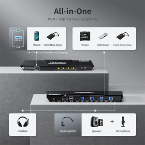 TESmart 4端口8K60 HDMI 2.1 KVM交换机，带ADI芯片EDID 4K144Hz，用于游戏4 PCs 1显示器USB 3.0 KVM切换器 - Product Image 3