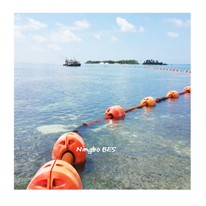 HDPE plástico barrera flotante dragado arena bombeo tubería boya clip tipo aceite y sedimentación flotadores de tubería de fila flotante - Product Image 1