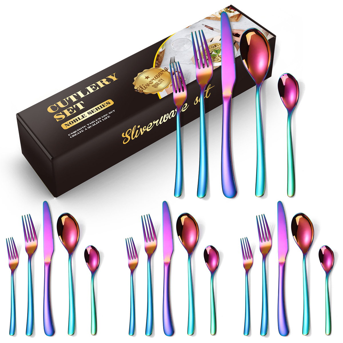 Colorful 20-piece set of 4 people