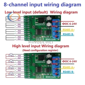 N4DIG08 3 In 1 8ch <strong>Input</strong>/Output <strong>Digital</strong> Switch Ttl Lvttl Cmos Rs485 Io Control <strong>Module</strong> <strong>Modbus</strong> Rtu Board For Plc Relay